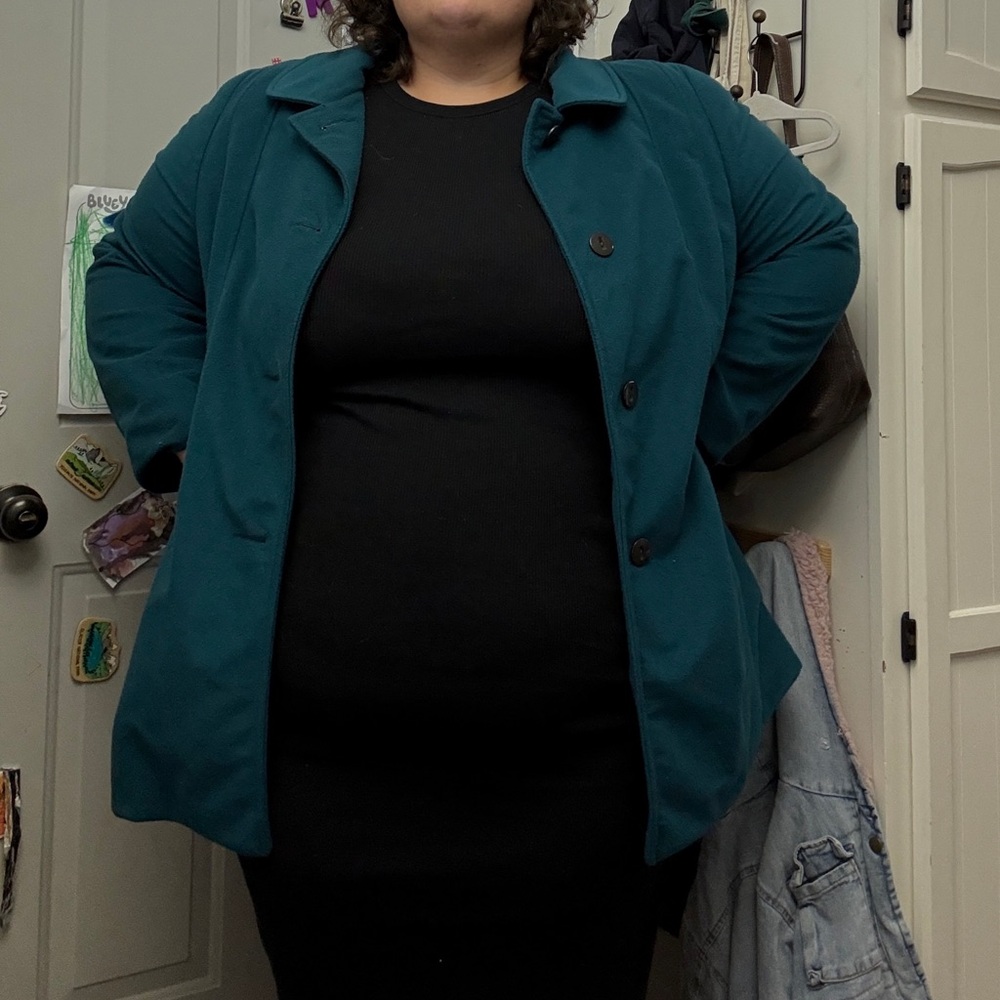 Vintage 60’s American Ladies Union Made Teal Peacoat - Picture 7 of 13